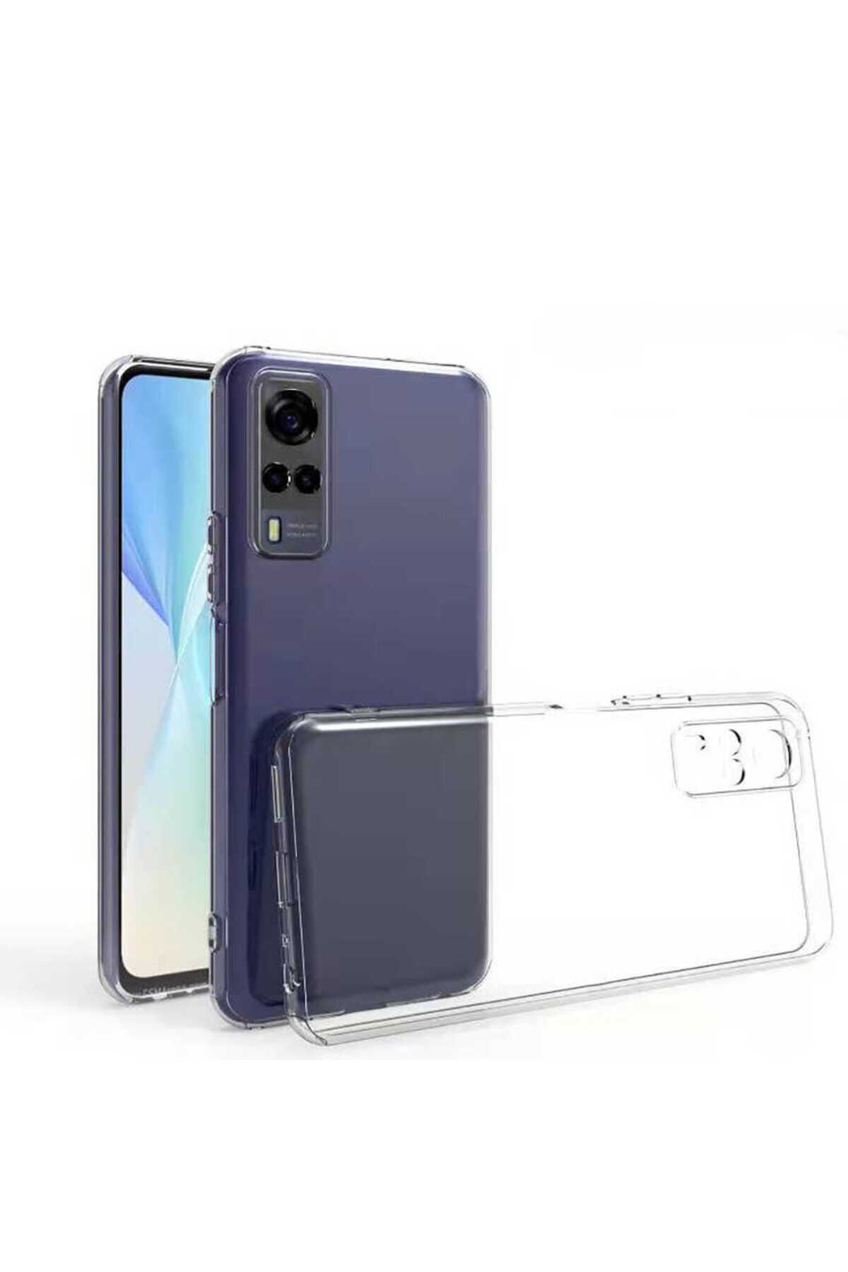 Vivo Y53S 4G Kılıf GZST Kamera Korumalı Süper Silikon Kapak - Renksiz Renksiz