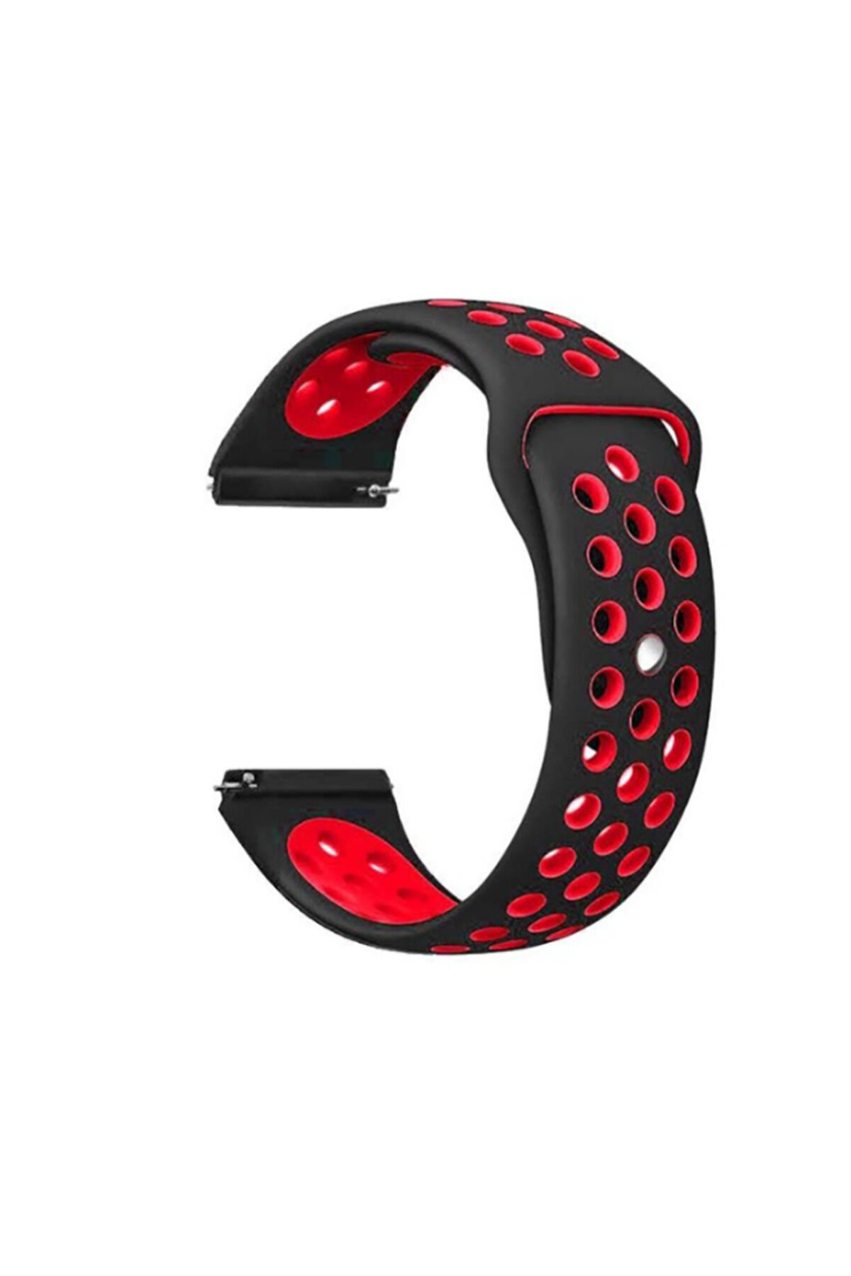 Galaxy Watch 46mm (22mm) KRD-02 Uyumlu Kordon-Siyah-Kırmızı