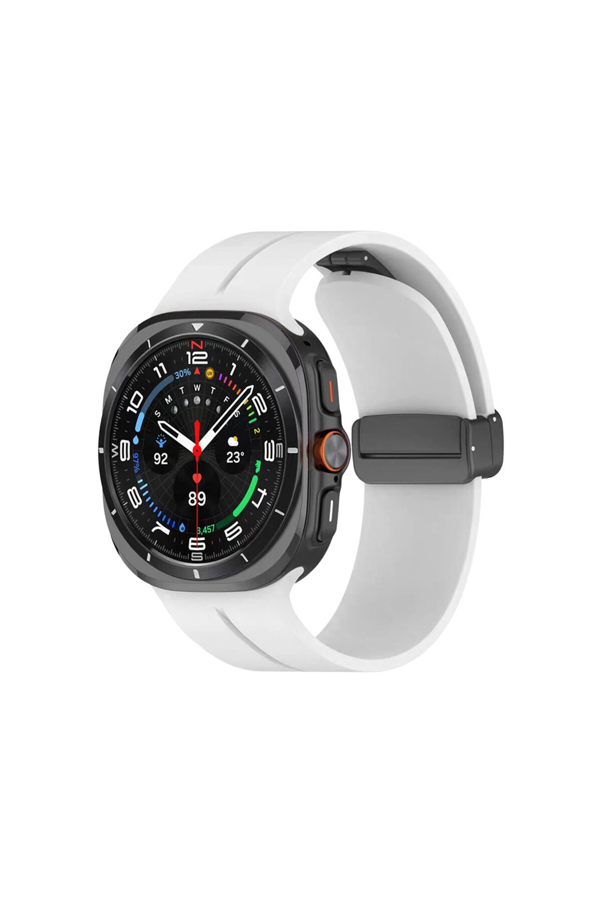 Galaxy Watch 8 40mm KRD-84 22mm Silikon Kordon - Lacivert Beyaz