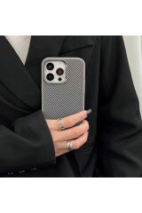 iPhone 15 Pro Kılıf Magsafe Şarj Özellikli Karbon Fiber Görünümlü BSAY Troy Kapak-Siyah Siyah