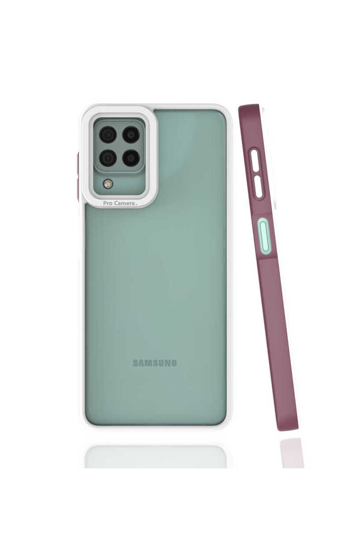 Galaxy M22 Kılıf EFR Mima Kapak - Mürdüm