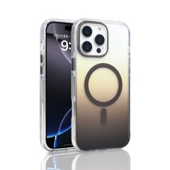 iPhone 16 Pro Max Kılıf M-safe Şarj Özellikli Transparan Renk Geçişli Zore Toros Kılıf Mavi