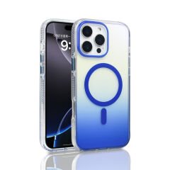 iPhone 16 Pro Max Kılıf M-safe Şarj Özellikli Transparan Renk Geçişli Zore Toros Kılıf Gri