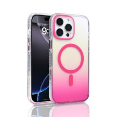 iPhone 16 Pro Max Kılıf M-safe Şarj Özellikli Transparan Renk Geçişli Zore Toros Kılıf Gri