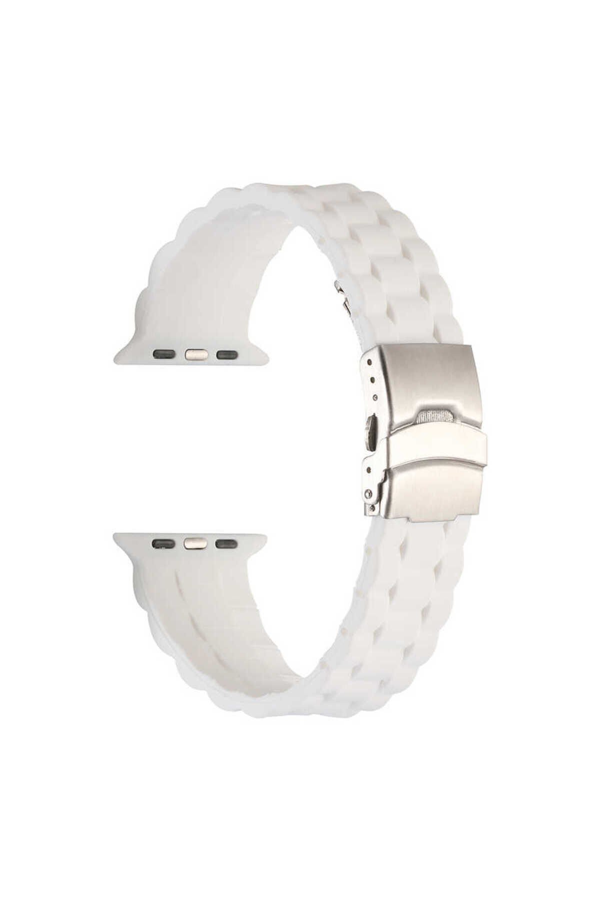 Watch 44mm KRD-72 Uyumlu BSAY Kordon-Turuncu Beyaz