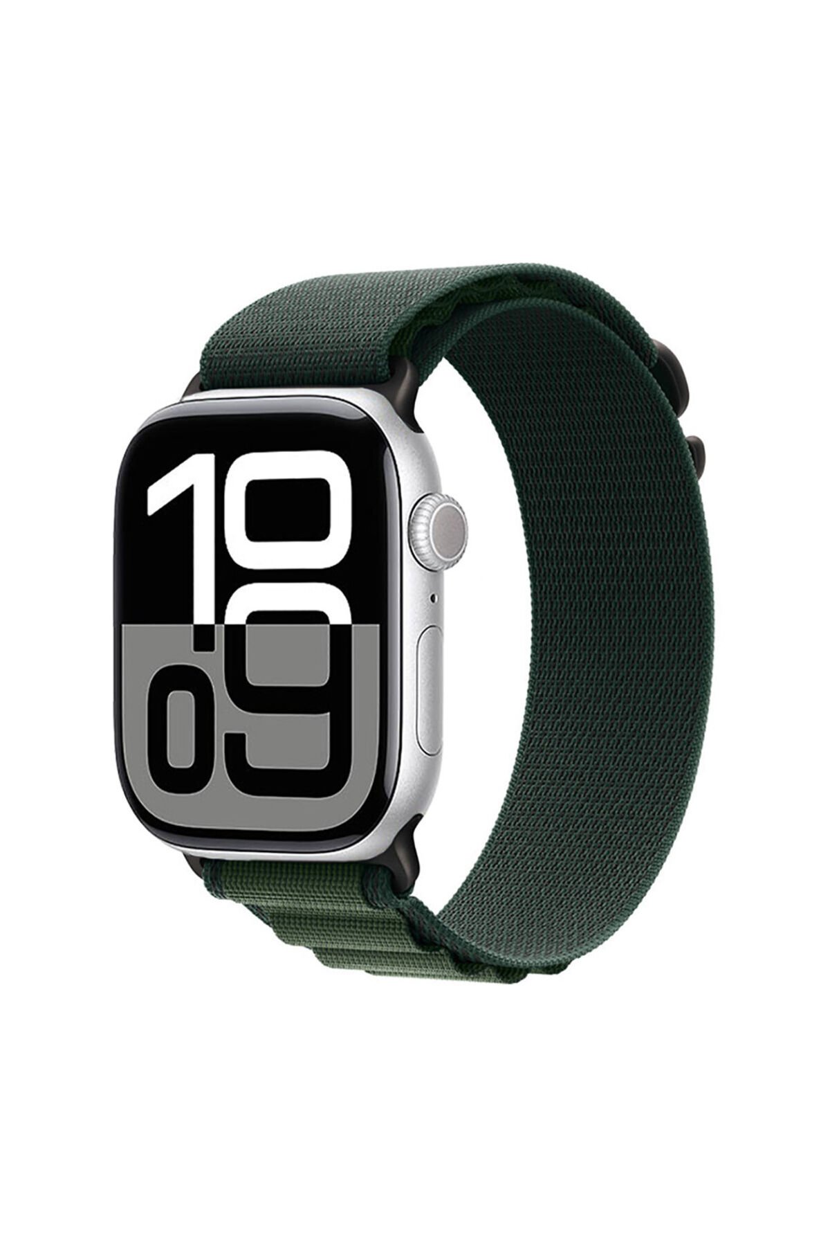 Watch 10 42mm Uyumlu BSAY KRD-74 Hasır Kordon-Mavi Yeşil