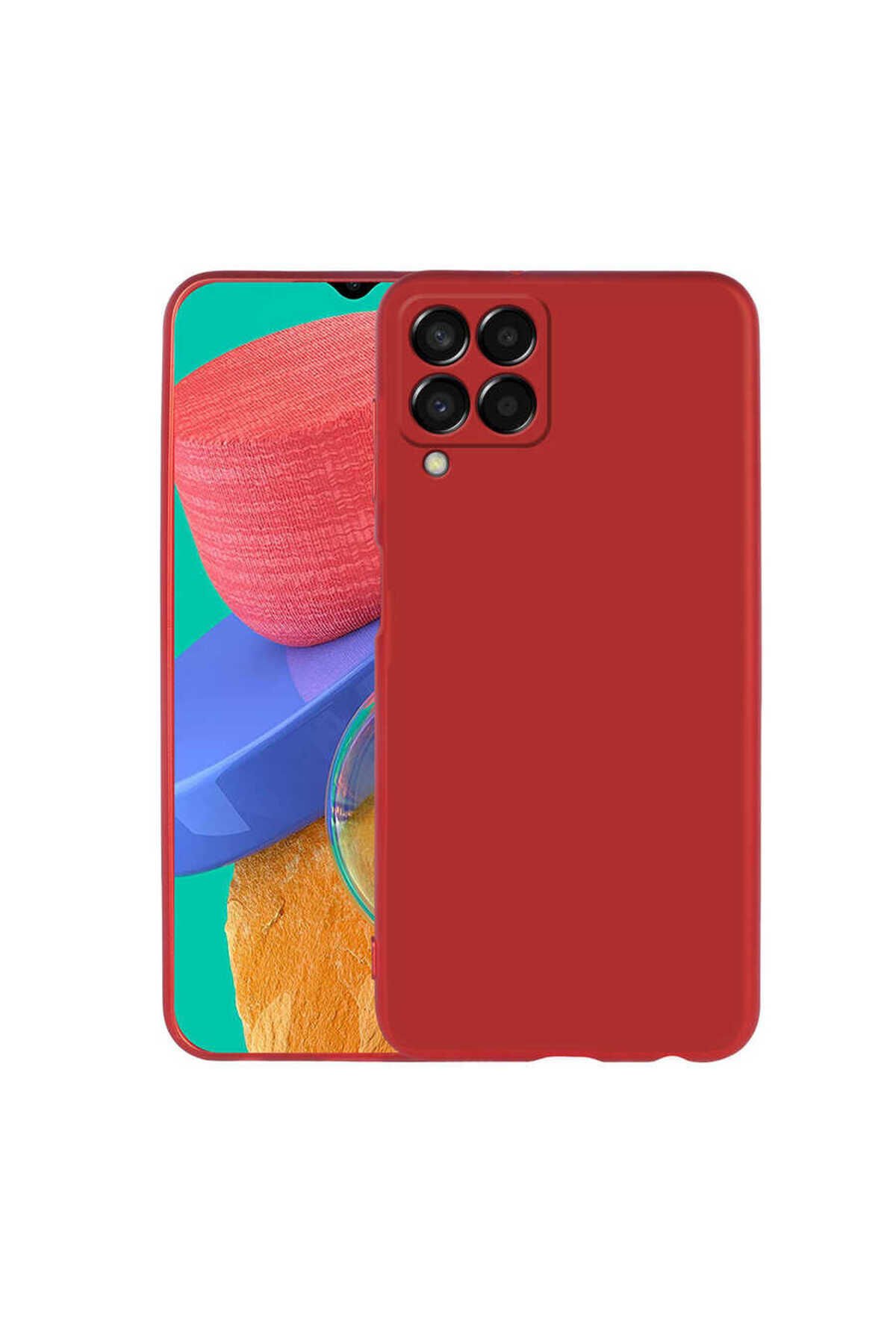 Galaxy M33 Kılıf BSAY Premier Silikon Kapak - Gold Kırmızı