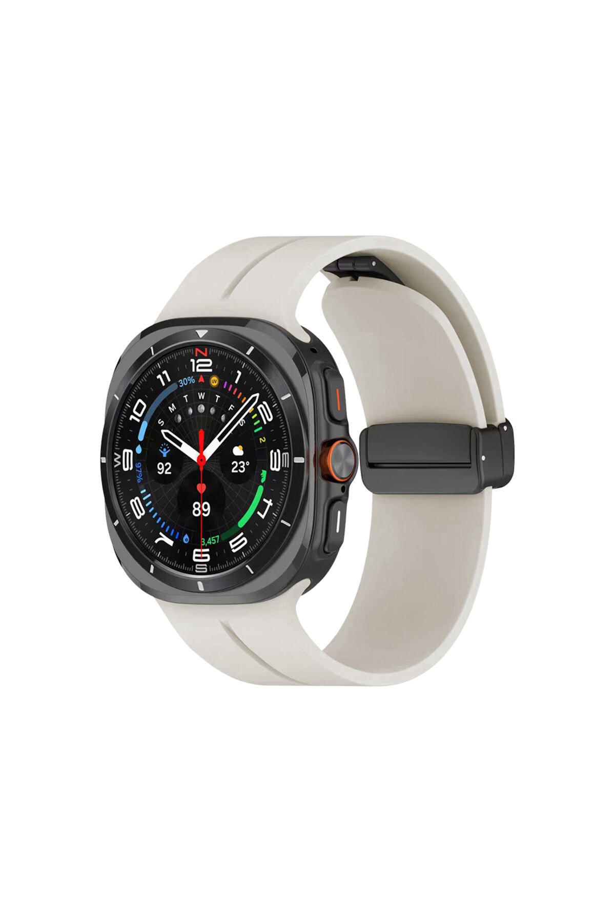 Galaxy Watch 8 44mm KRD-84 22mm Silikon Kordon - Beyaz Beyaz