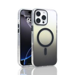 iPhone 16 Pro Max Kılıf M-safe Şarj Özellikli Transparan Renk Geçişli Zore Toros Kılıf Rose Gold