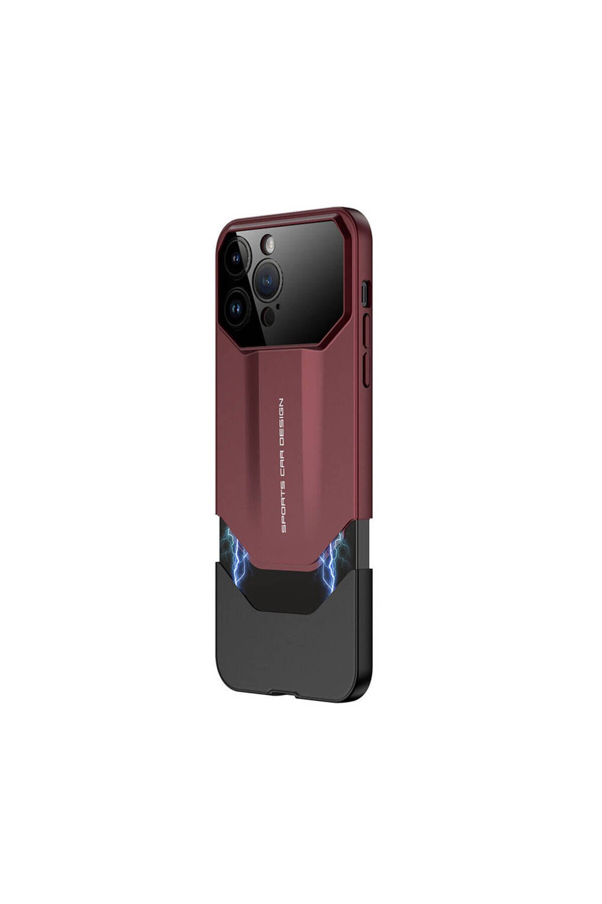 iPhone 14 Pro Max Kılıf Çift Parçalı BSAY Ays Pro İkili Kapak-Kırmızı-Siyah Kırmızı-Siyah