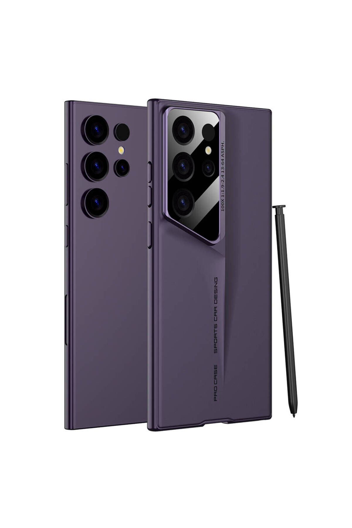 Galaxy S23 Ultra Kılıf Ultra İnce Kamera Korumalı Sert Rubber BSAY Procase Kapak-Mor Mor