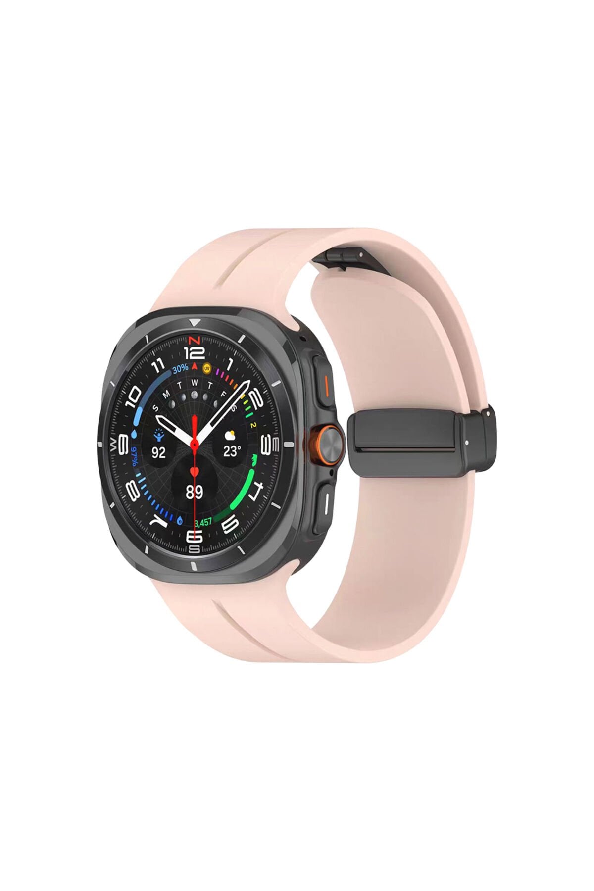 Galaxy Watch 8 Classic 46mm KRD-84 Silikon Kordon - Pembe Pembe