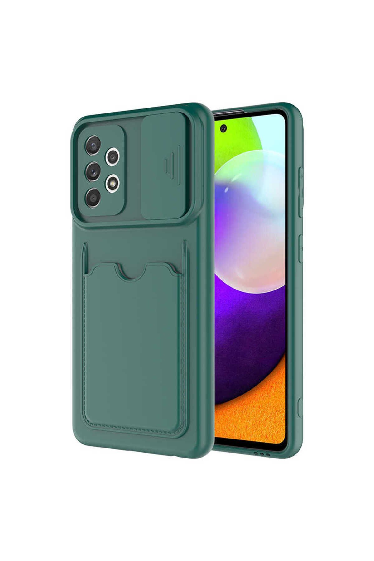 Galaxy A72 Kılıf BSAY Kartix Kapak - Koyu Mor Koyu Yeşil