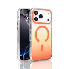 iPhone 17 Pro Max Kılıf M-safe Şarj Özellikli Transparan Renk Geçişli Zore Toros Kılıf Gri