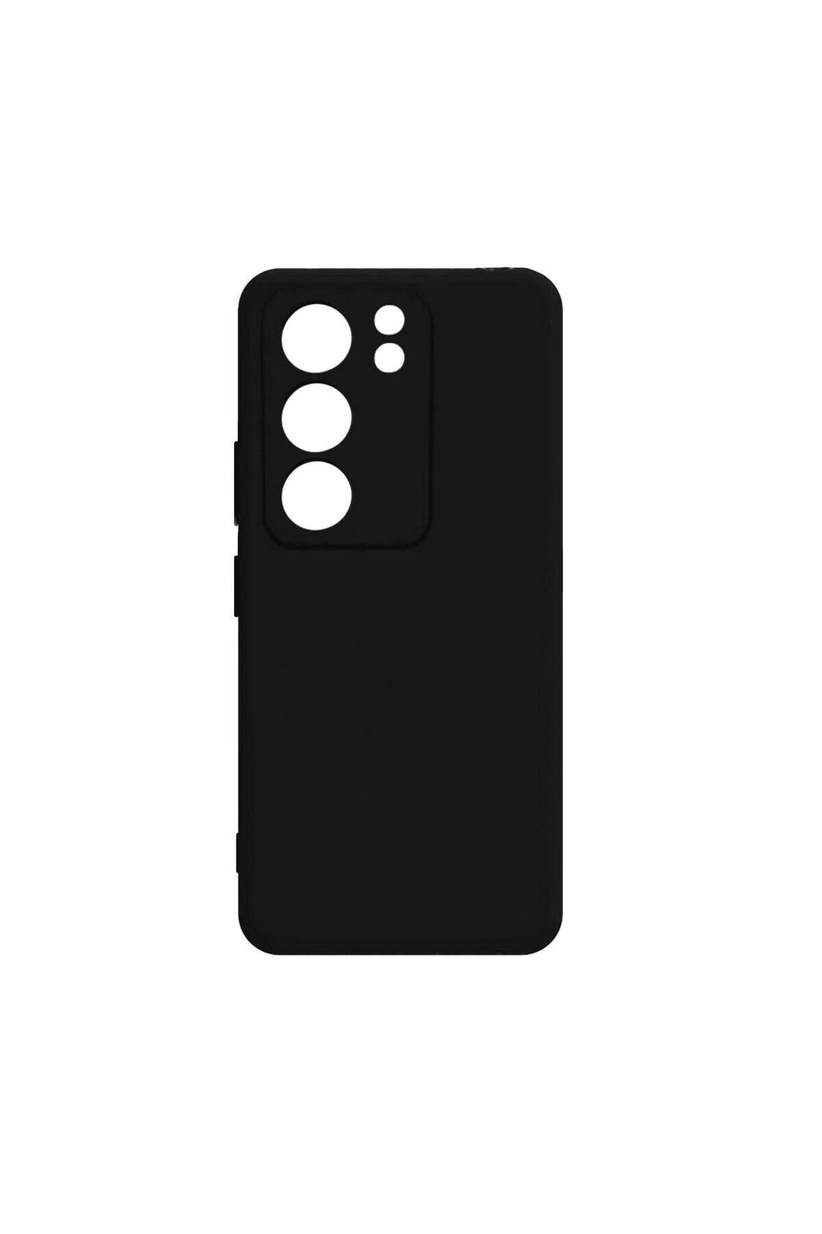 Vivo V29 5G Kılıf MSRA Biye Silikon - Siyah Siyah