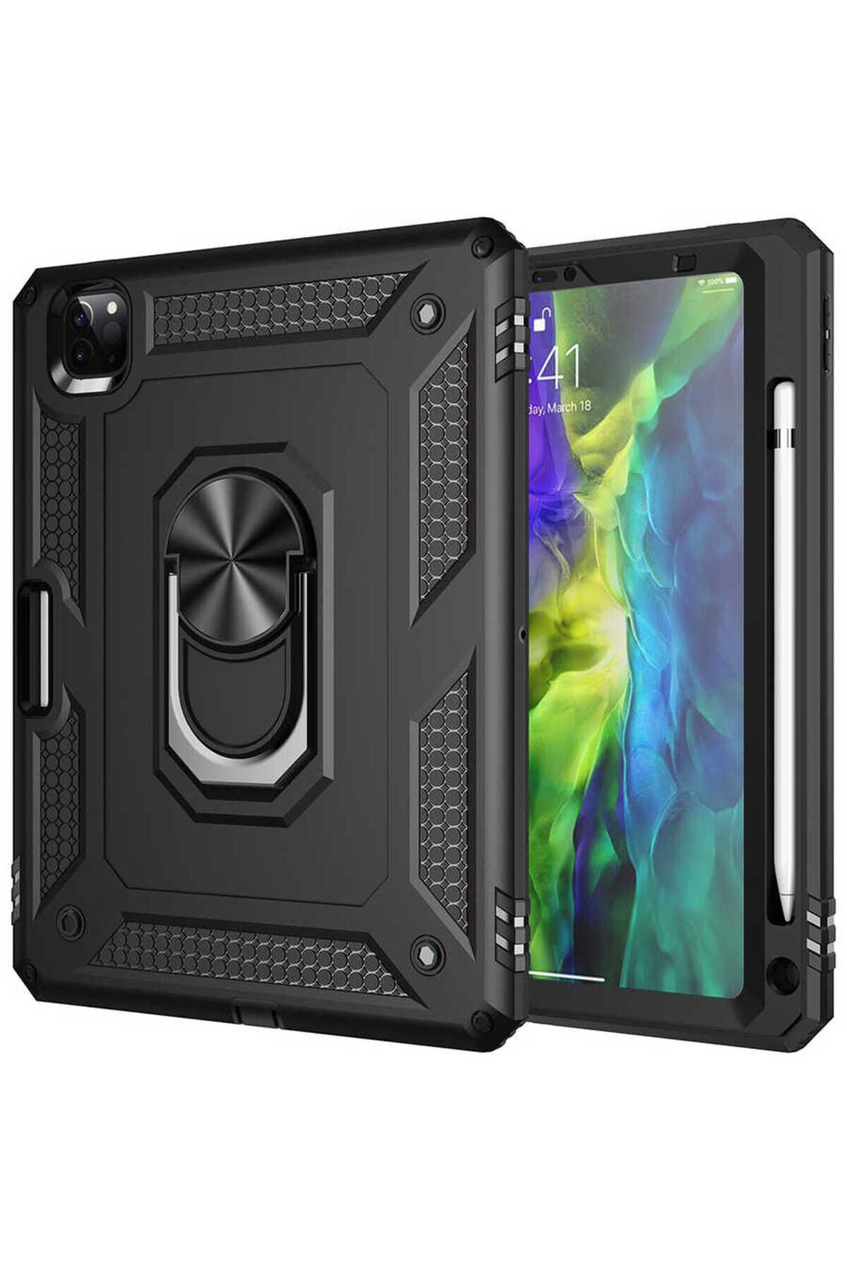 iPad Pro 11 2021 (3.Nesil) - Uyumlu Uyumlu MSRA Tablet Vega Kapak-Siyah