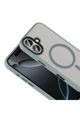 iPhone 17 Kılıf Mat Arka Yüzey Wireless Şarj Özellikli Flet M-safe Kapak - Turuncu Turuncu