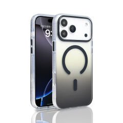 iPhone 17 Pro Max Kılıf M-safe Şarj Özellikli Transparan Renk Geçişli Zore Toros Kılıf Rose Gold