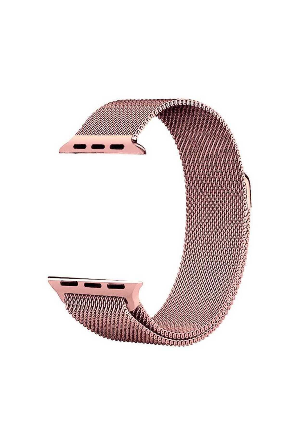 Watch Ultra 49mm Kordon Uyumlu KRD-01 Metal Strap Kayış BSAY- Gri Pembe