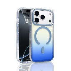 iPhone 17 Pro Kılıf M-safe Şarj Özellikli Transparan Renk Geçişli Zore Toros Kılıf Siyah