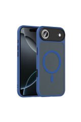 iPhone 17 Air Kılıf Mat Arka Yüzey Wireless Şarj Özellikli Zore Flet M-safe Kapak - Desert Titanyum Gri