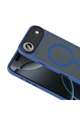 iPhone 17 Air Kılıf Mat Arka Yüzey Wireless Şarj Özellikli Zore Flet M-safe Kapak - Desert Titanyum Gri