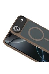 iPhone 17 Air Kılıf Mat Arka Yüzey Wireless Şarj Özellikli Zore Flet M-safe Kapak - Desert Titanyum Gri