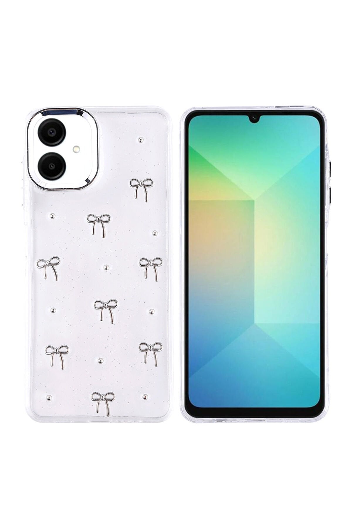 Galaxy A06 Kılıf Airbag Tasarımlı Simli Şeffaf NXAR Kutup Kapak - Fiyonk Fiyonk