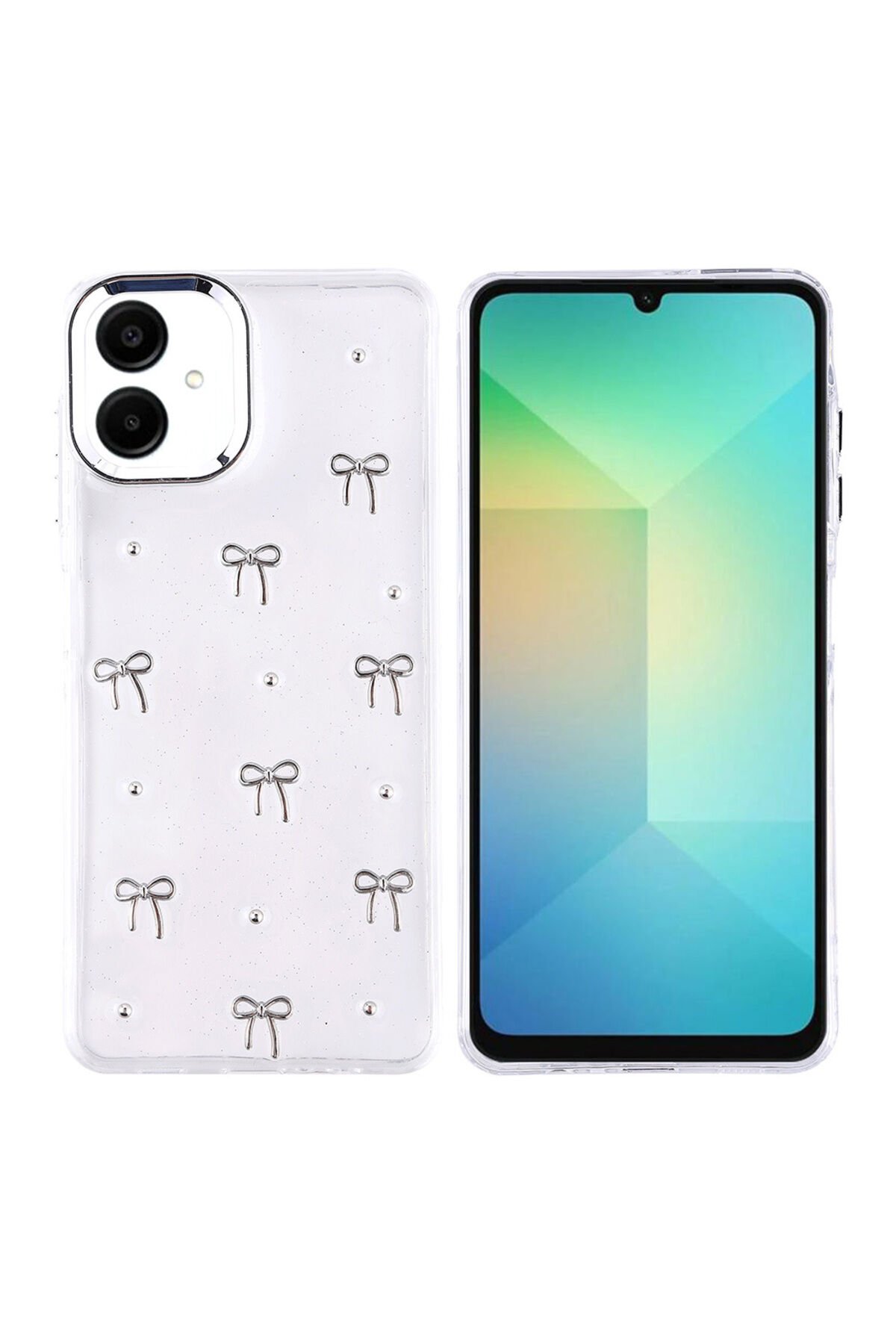 Galaxy A06 Kılıf Airbag Tasarımlı Simli Şeffaf NXAR Kutup Kapak - Fiyonk Fiyonk