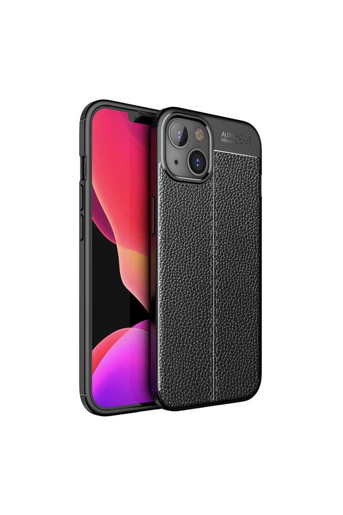 iPhone 14 Uyumlu BSAY Niss Silikon Kılıf-Siyah Siyah