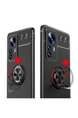 Mi 12 Kılıf BSAY Ravel Silikon Kapak - Siyah Siyah-Mavi