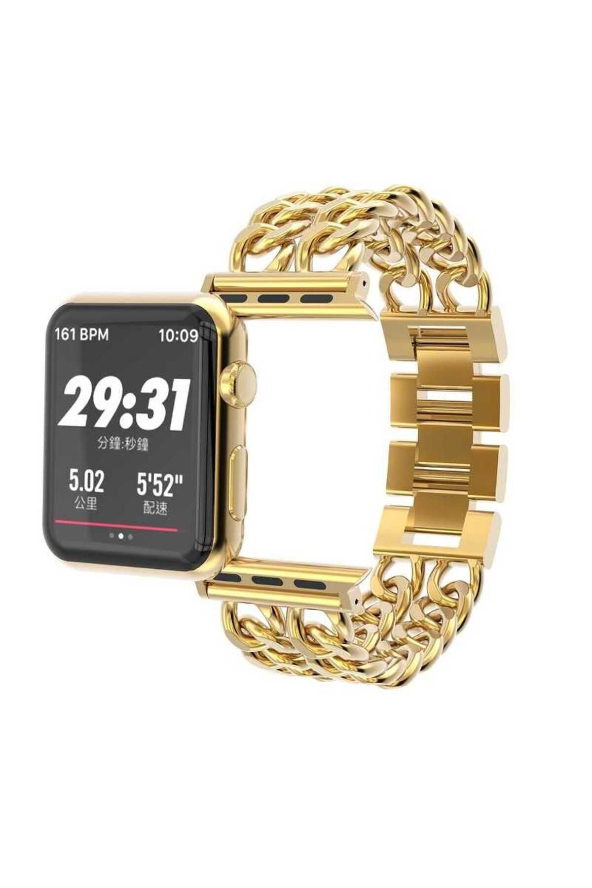 Watch Ultra 49mm Kordon Cowboy Metal Strap Kayış BSAY- Gold Siyah