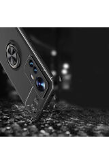 Mi 12 Kılıf BSAY Ravel Silikon Kapak - Siyah Siyah-Kırmızı