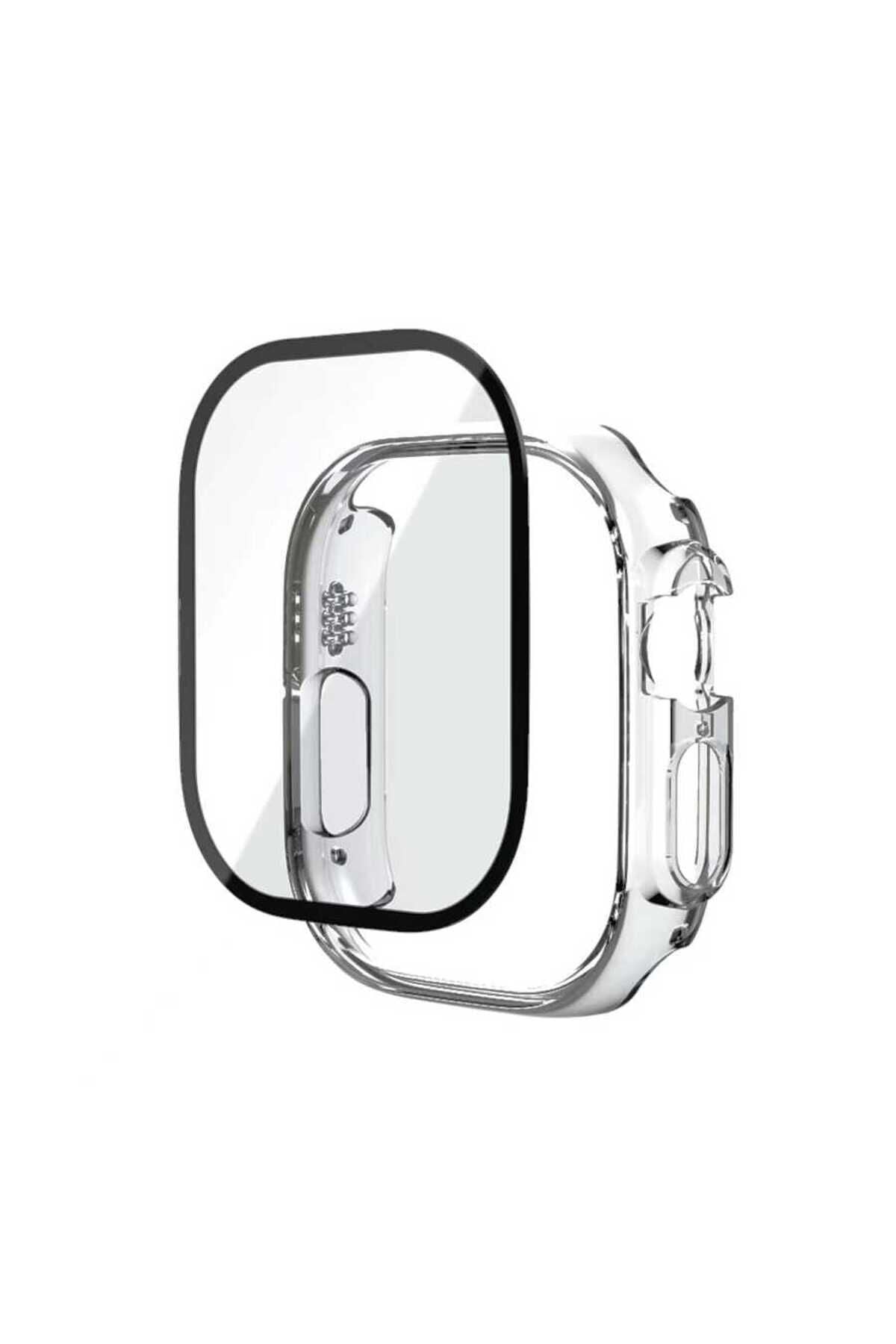 Apple Watch Ultra 49mm Zore Watch Gard + PMMA Şeffaf Kasa ve Ekran Koruyucu Renksiz