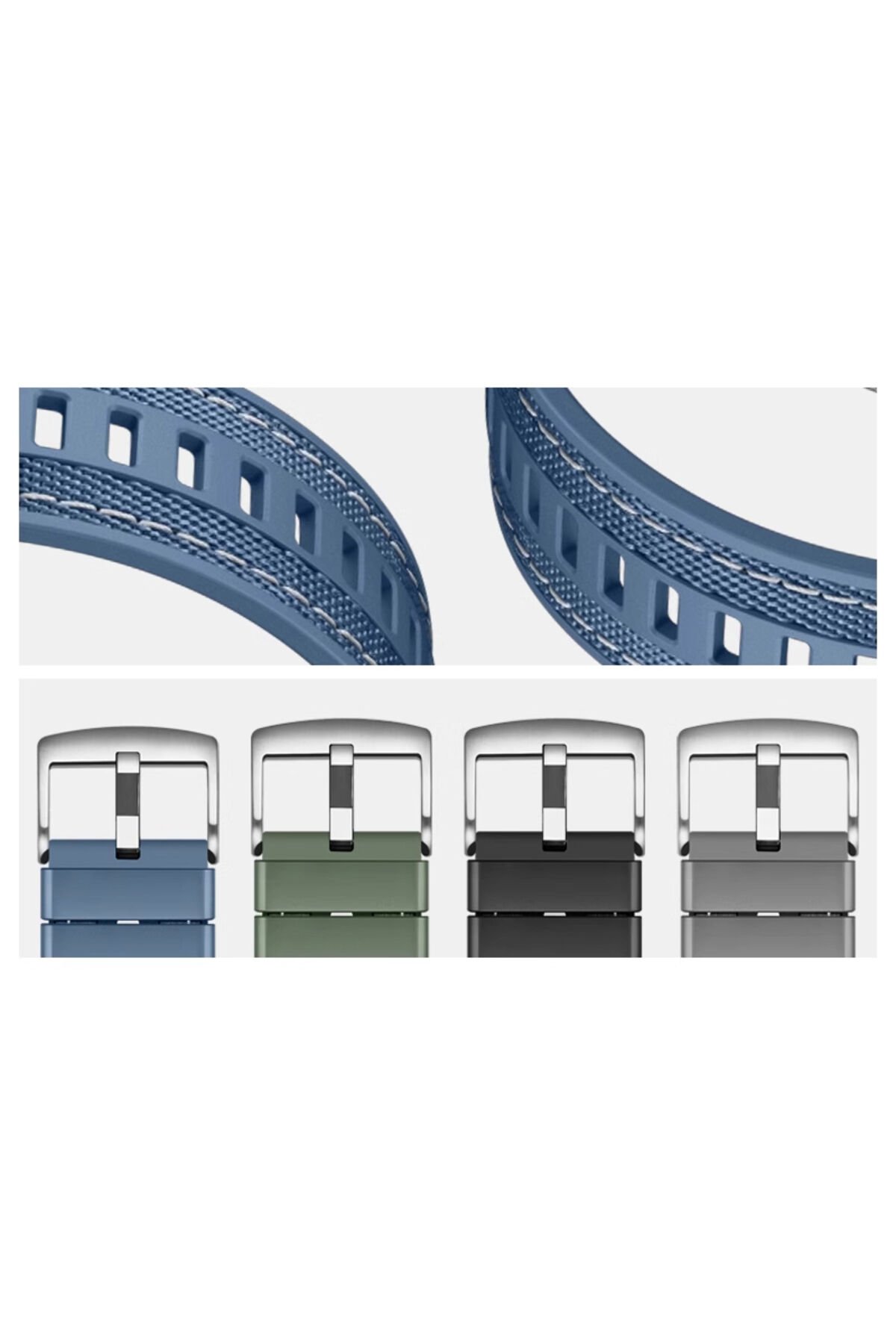 Huawei Watch GT 5 Uyumlu BSAY KRD-128 Silikon Kordon-Yeşil Siyah