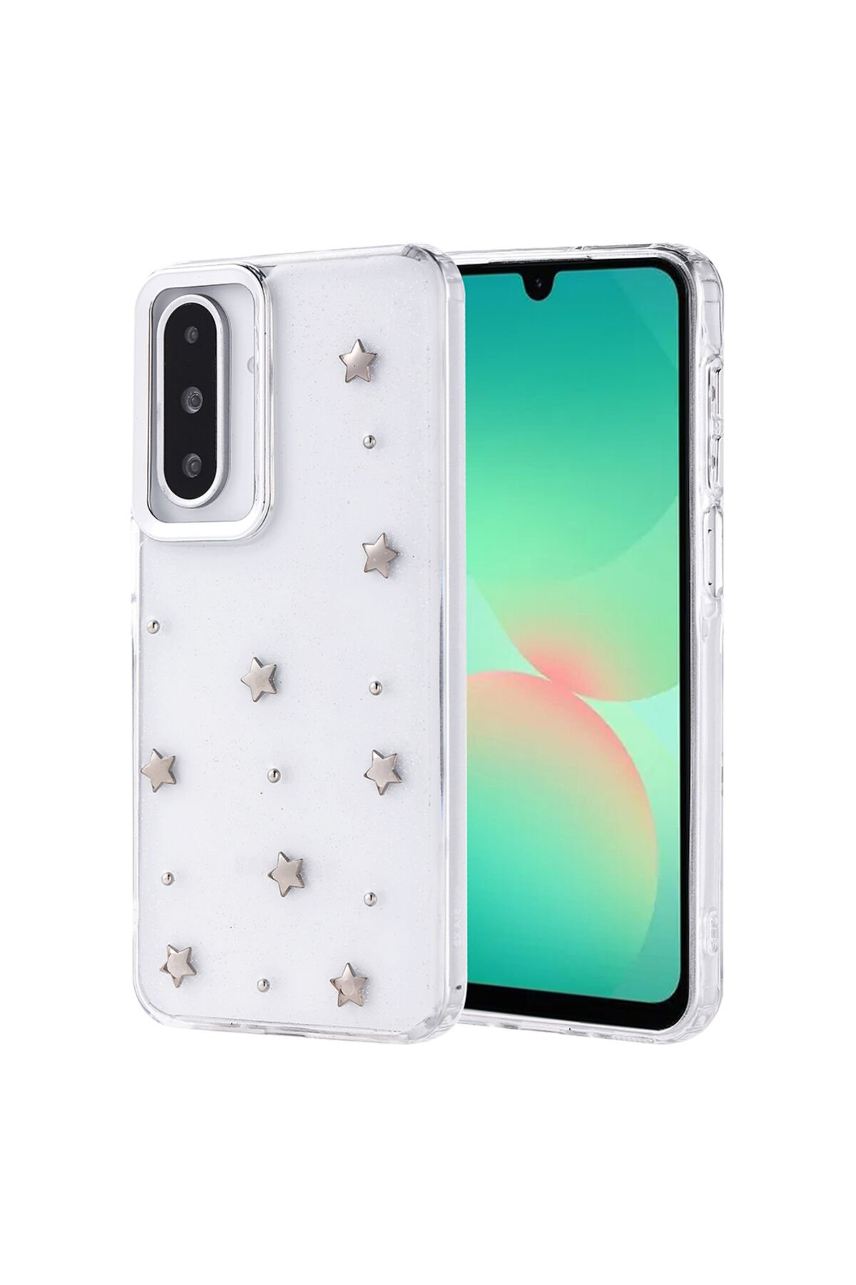 Galaxy A26 Kılıf Airbag Tasarımlı Simli Şeffaf GZST Kutup Kapak - Fiyonk Yıldız