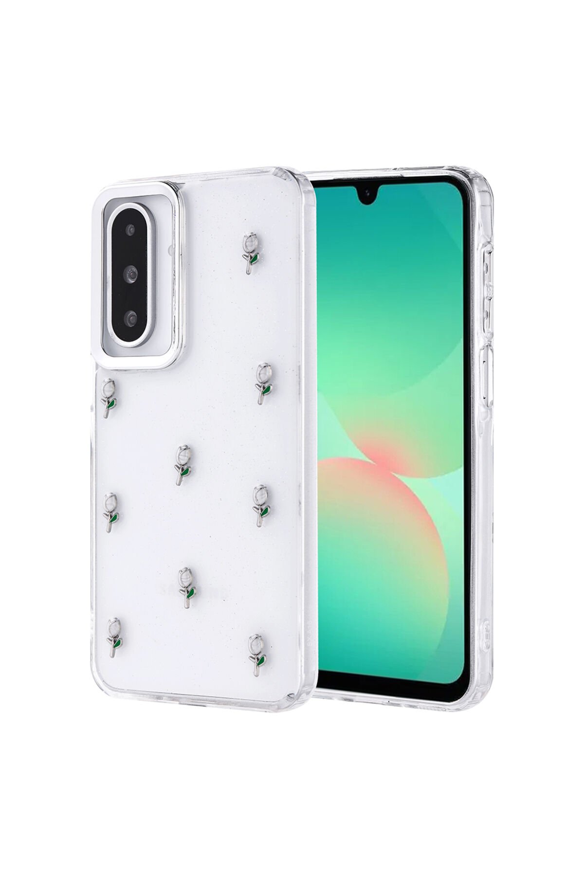 Galaxy A26 Kılıf Airbag Tasarımlı Simli Şeffaf GZST Kutup Kapak - Fiyonk Lale