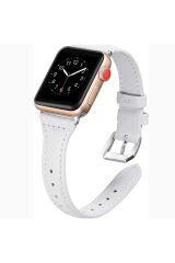 Watch Ultra 49mm Kordon Uyumlu KRD-28 Deri Strap Kayış BSAY- Siyah Pembe