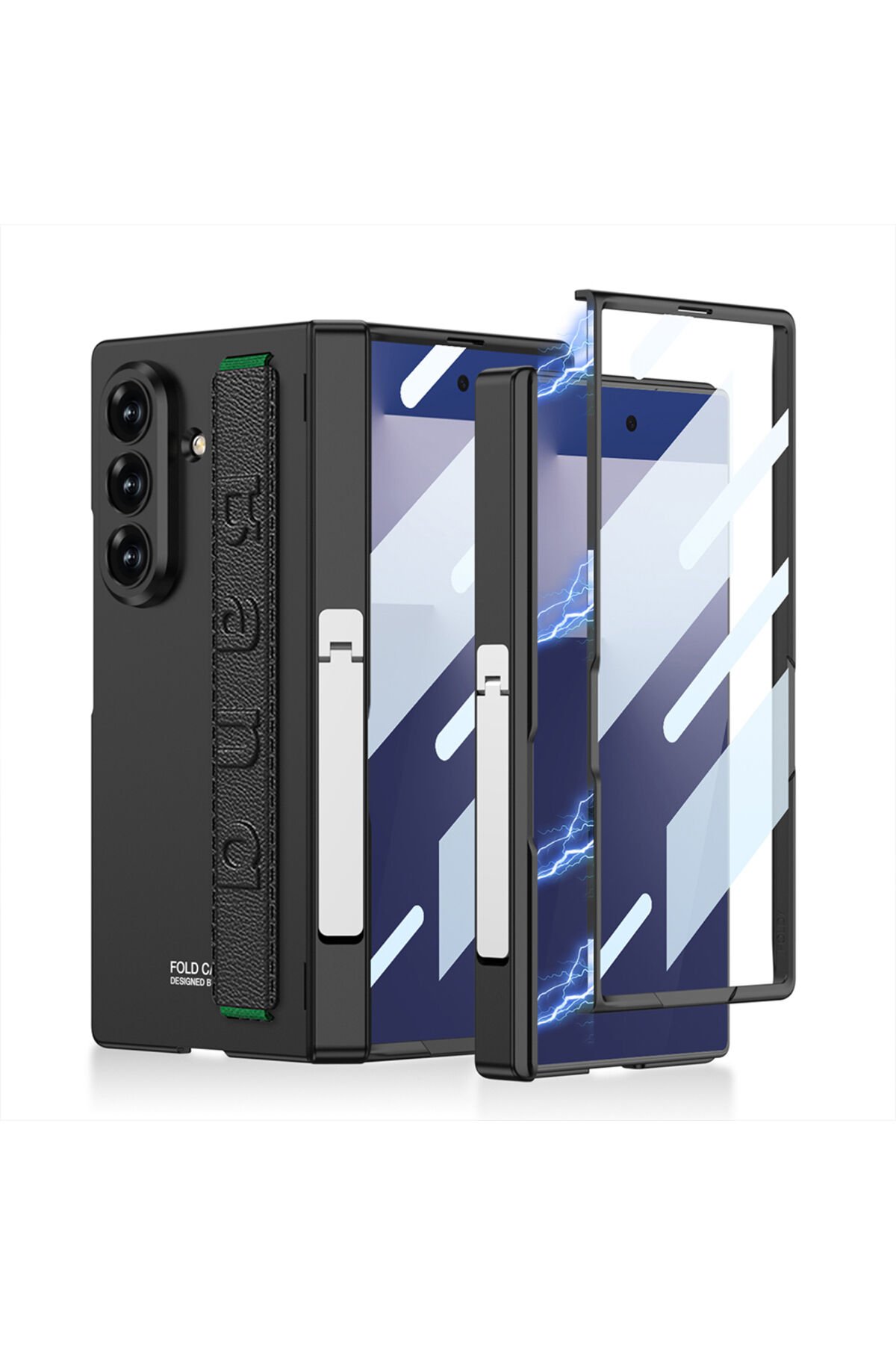 Galaxy Z Fold 7 Kılıf Kıpta KPT-01 Standlı Kapak - Siyah Siyah