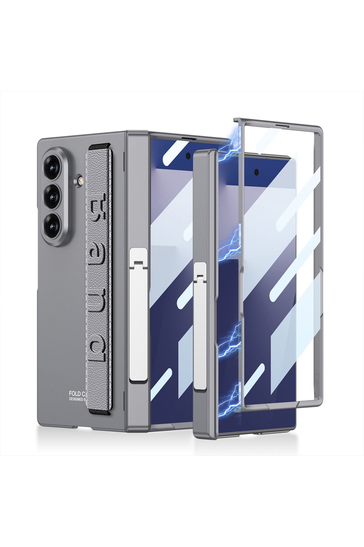 Galaxy Z Fold 7 Kılıf Kıpta KPT-01 Standlı Kapak - Siyah Siyah