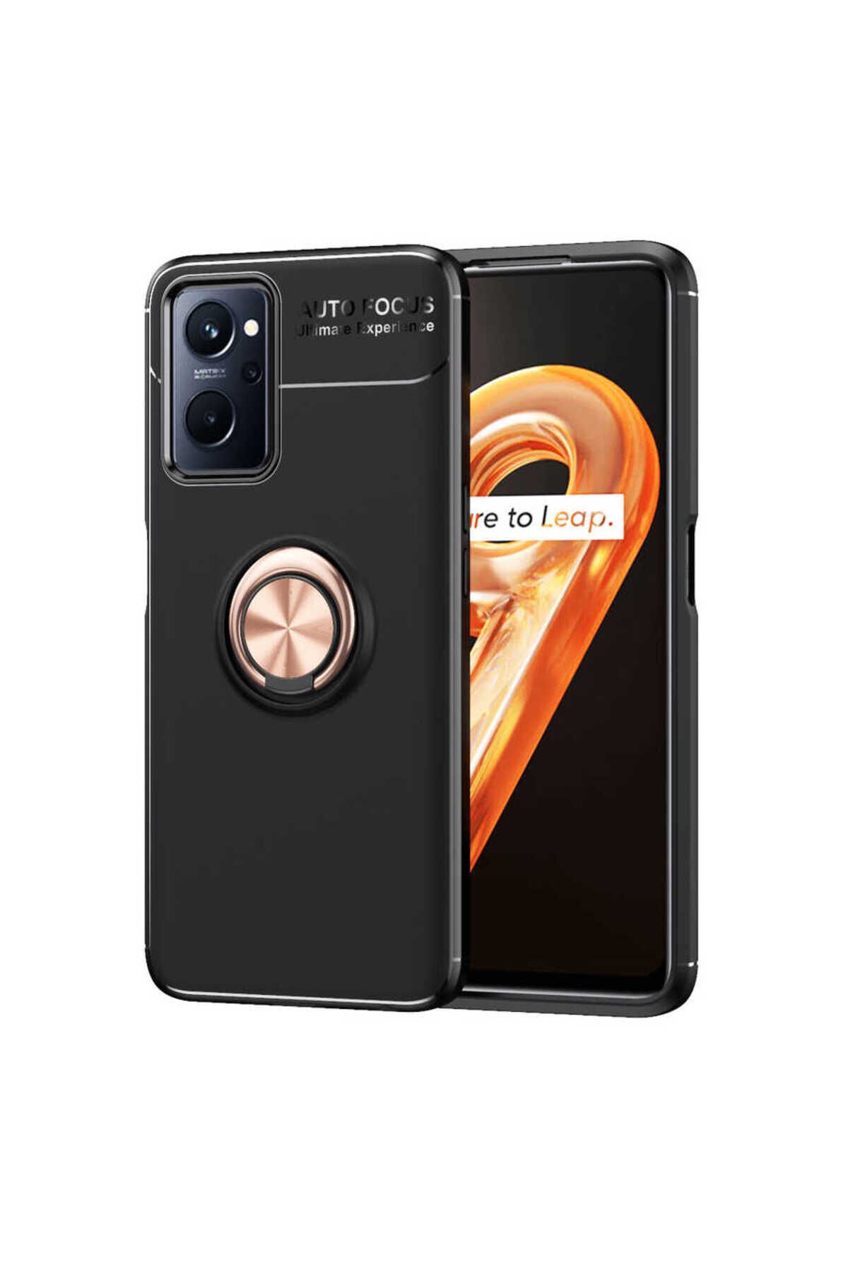 A76 Kılıf GZST Ravel Silikon Kapak - Siyah-Rose Gold