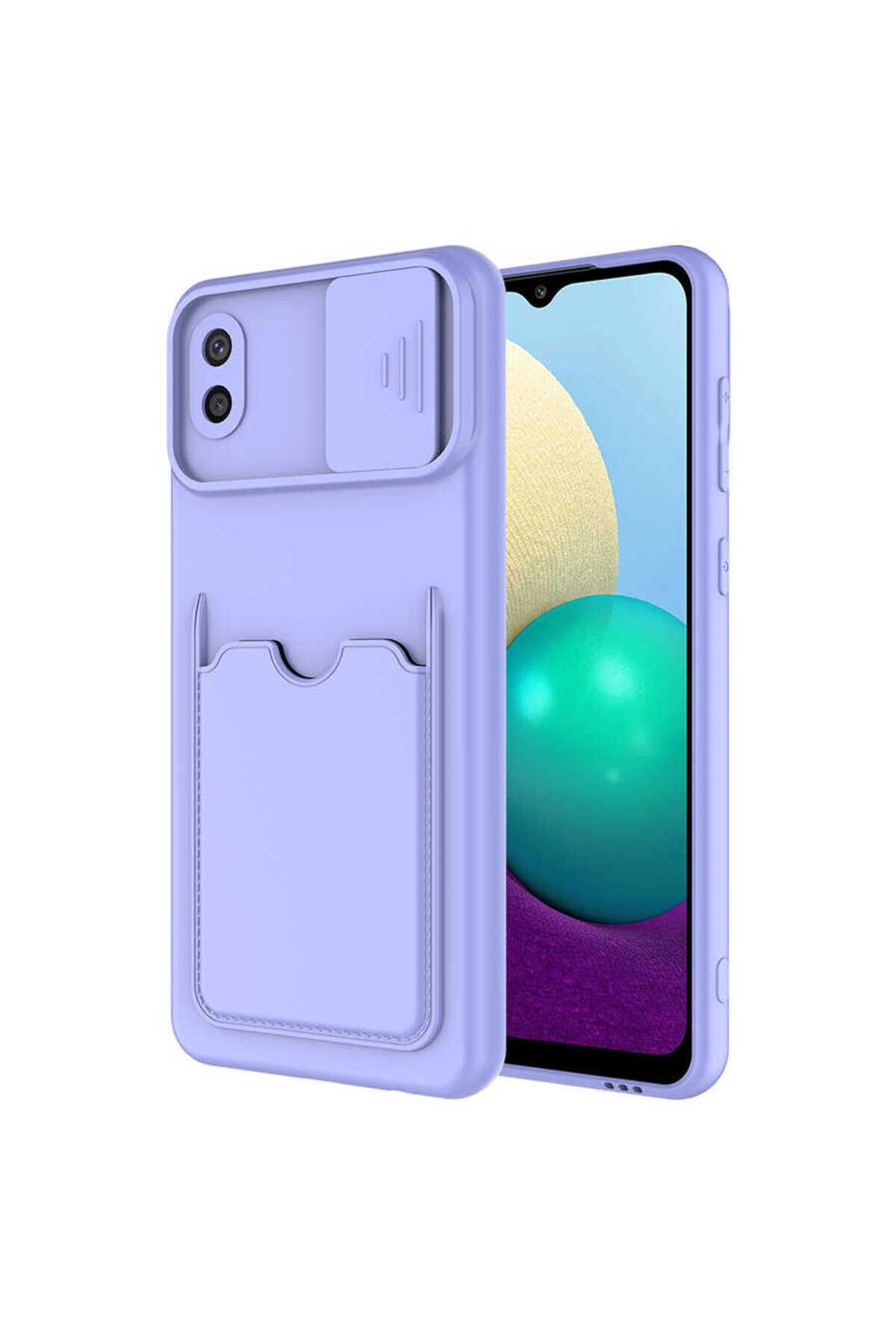 Galaxy A02 Kılıf BSAY Kartix Kapak - Siyah Lila