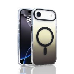 iPhone 17 Air Kılıf M-safe Şarj Özellikli Transparan Renk Geçişli Zore Toros Kılıf Rose Gold