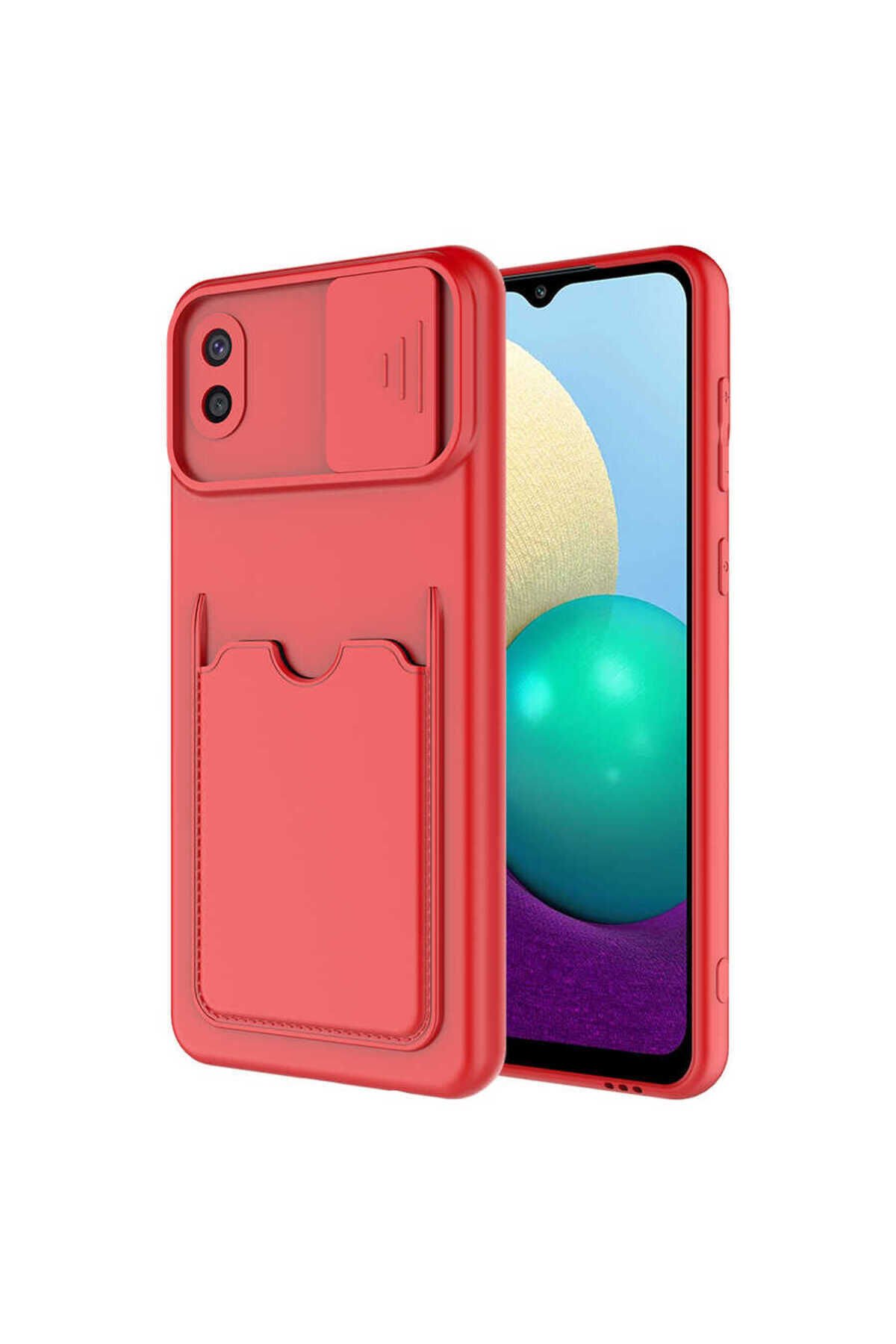 Galaxy A02 Kılıf GZST Kartix Kapak - Kırmızı Kırmızı