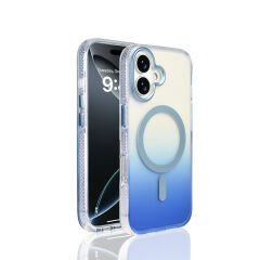 iPhone 17 Kılıf M-safe Şarj Özellikli Transparan Renk Geçişli Zore Toros Kılıf Siyah