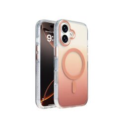 iPhone 17 Kılıf M-safe Şarj Özellikli Transparan Renk Geçişli Zore Toros Kılıf Siyah