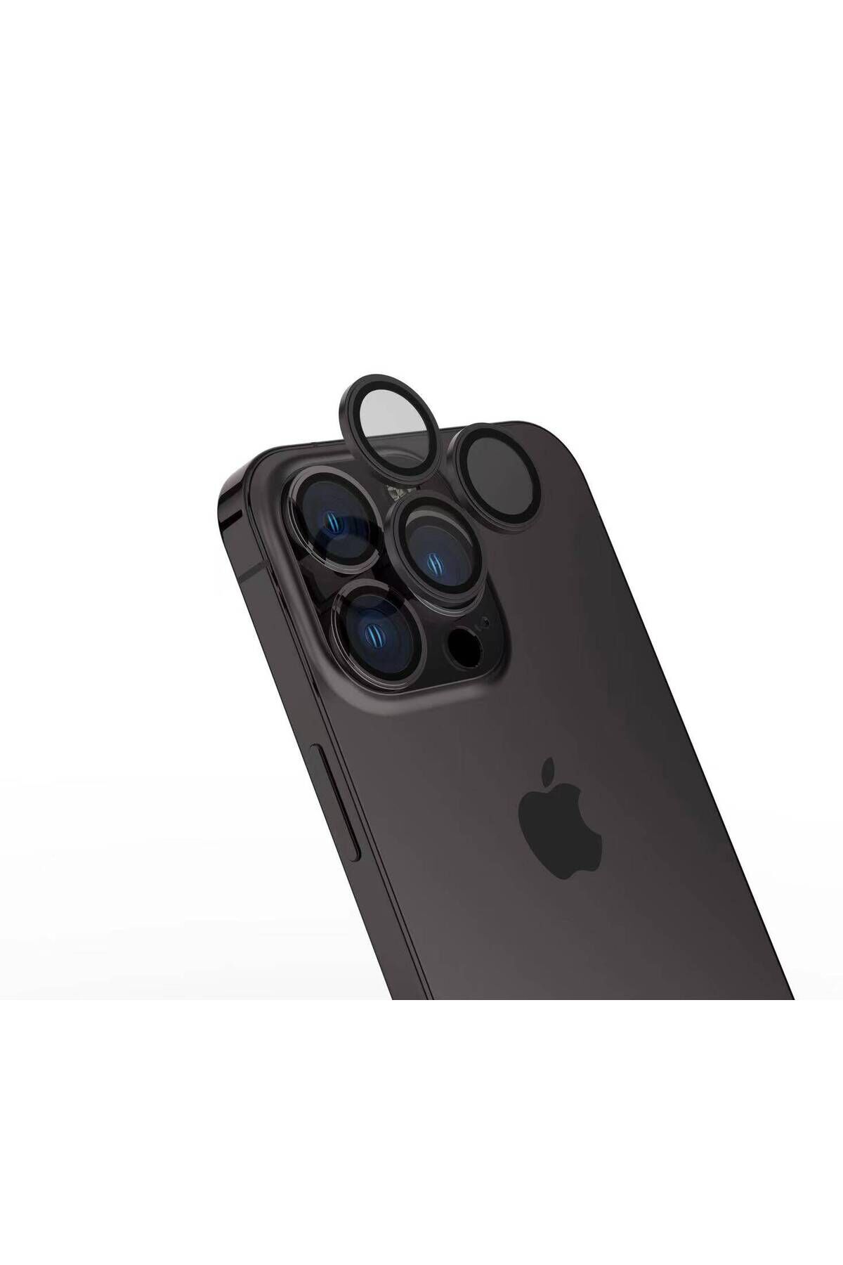 iPhone 15 Pro Uyumlu SBT CL-15 Parmak İzi Bırakmayan Anti-RefCLOive Kamera Koruyucu-Siya