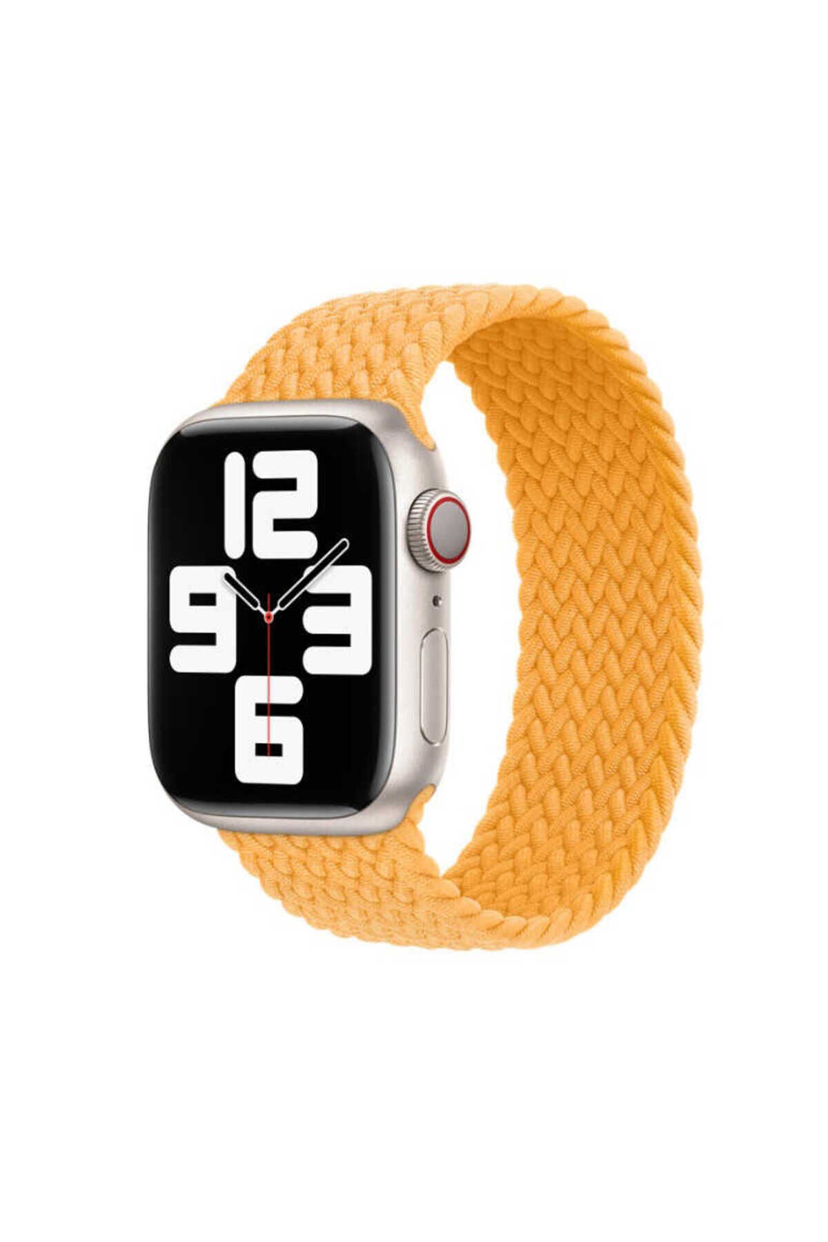 Watch Ultra 49mm Kordon Uyumlu KRD-32 Medium Strap Kayış BSAY- Kırmızı Sarı