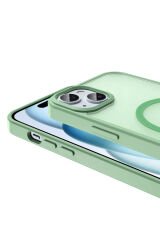 iPhone 14 Kılıf Magsafe Şarj Özellikli Mat Arka Yüzey BSAY Sio Kapak-Lacivert Lila