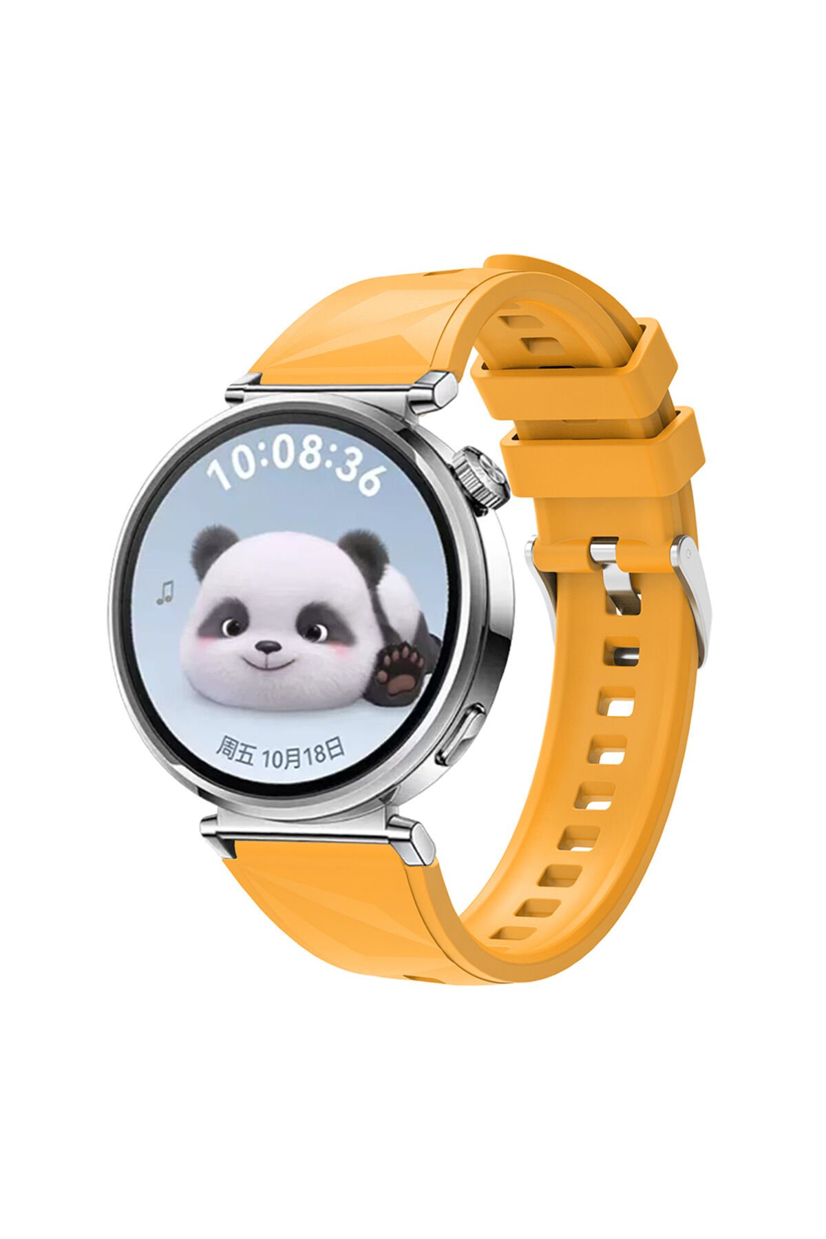 Huawei Watch GT5 41mm Uyumlu BSAY KRD-129 Silikon Kordon Strap Kayış-Siyah Sarı